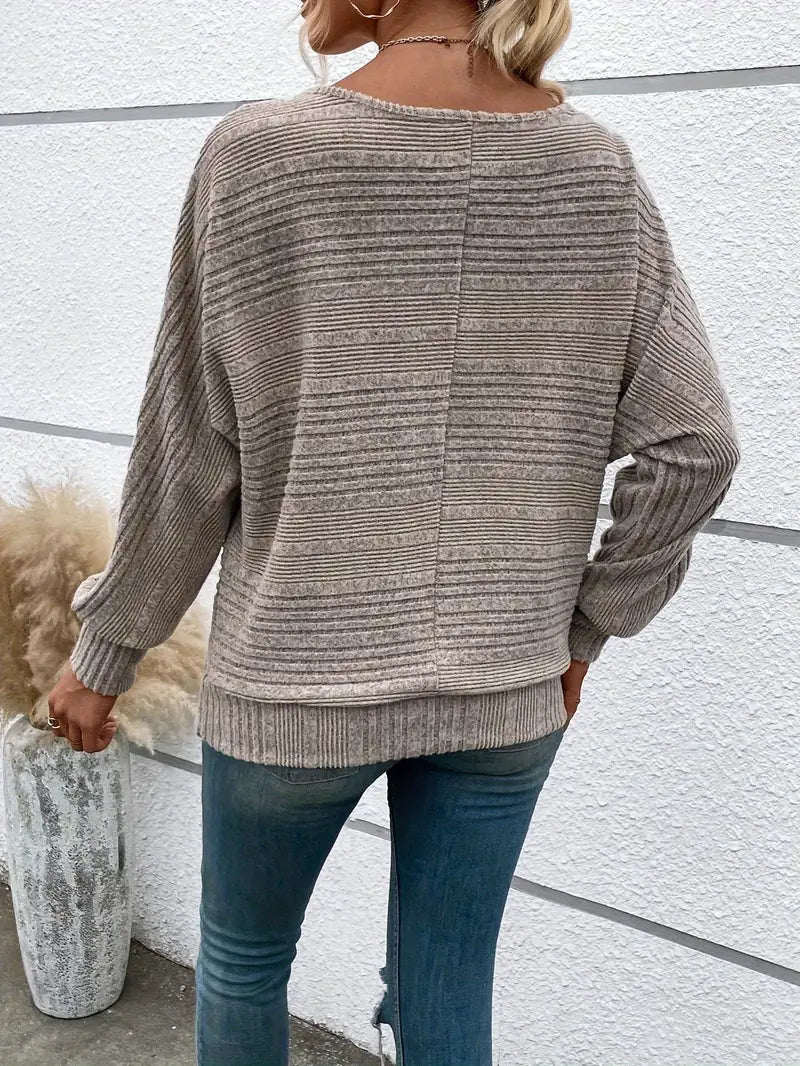 Moana - Casual Khaki Striped Sweater