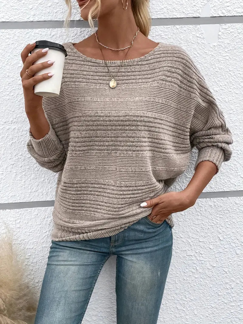 Moana - Casual Khaki Striped Sweater