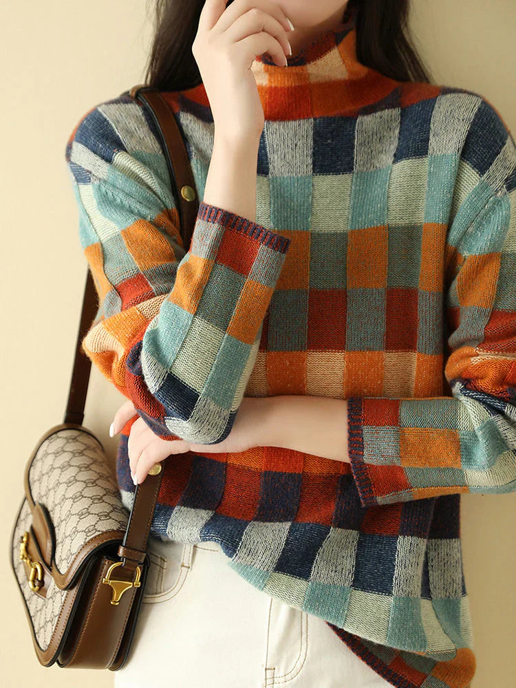 Serena Colorful Plaid Sweater