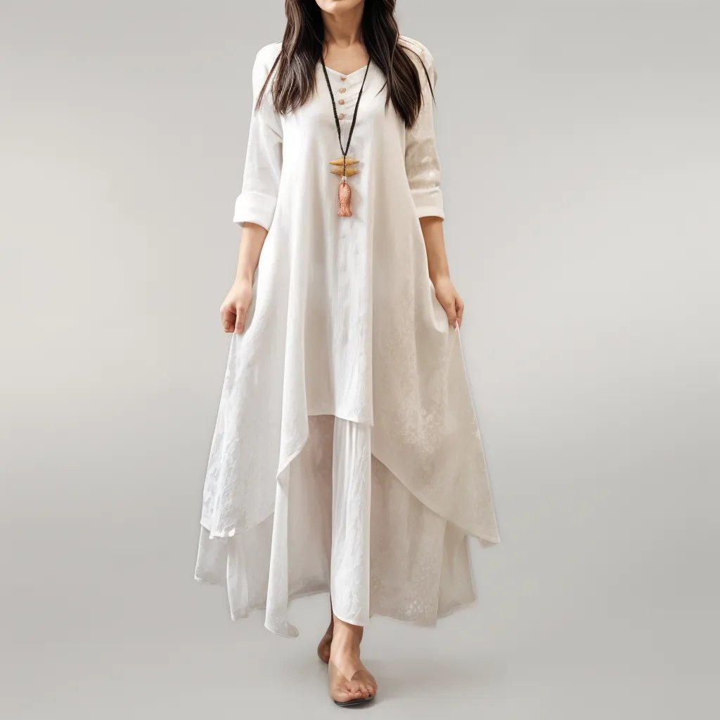 Elodie | Długa sukienka boho z warstwą