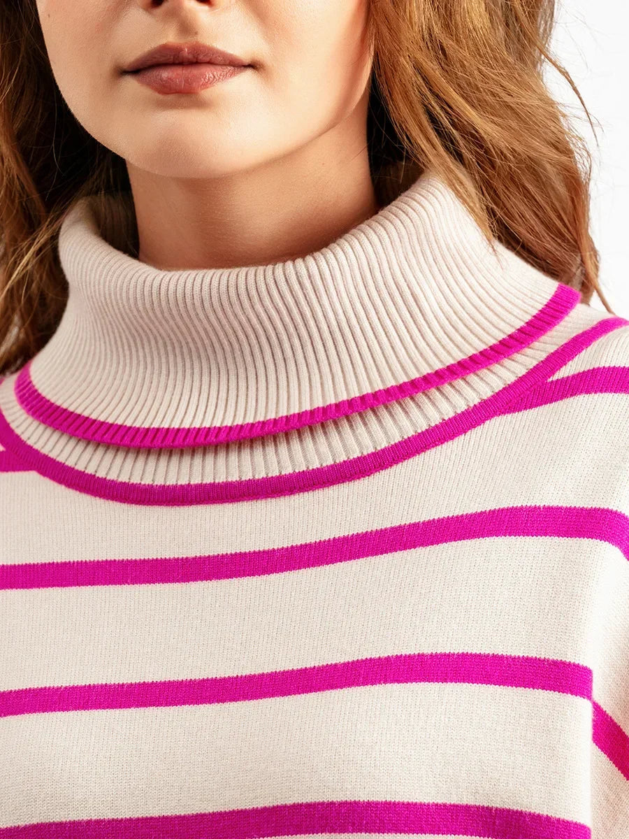 Belle Striped Turtleneck Sweater