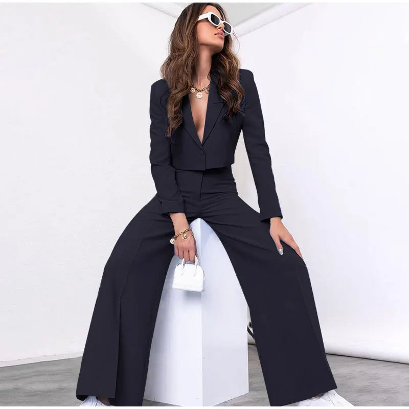 Pia Cropped Blazer and Pants Suit