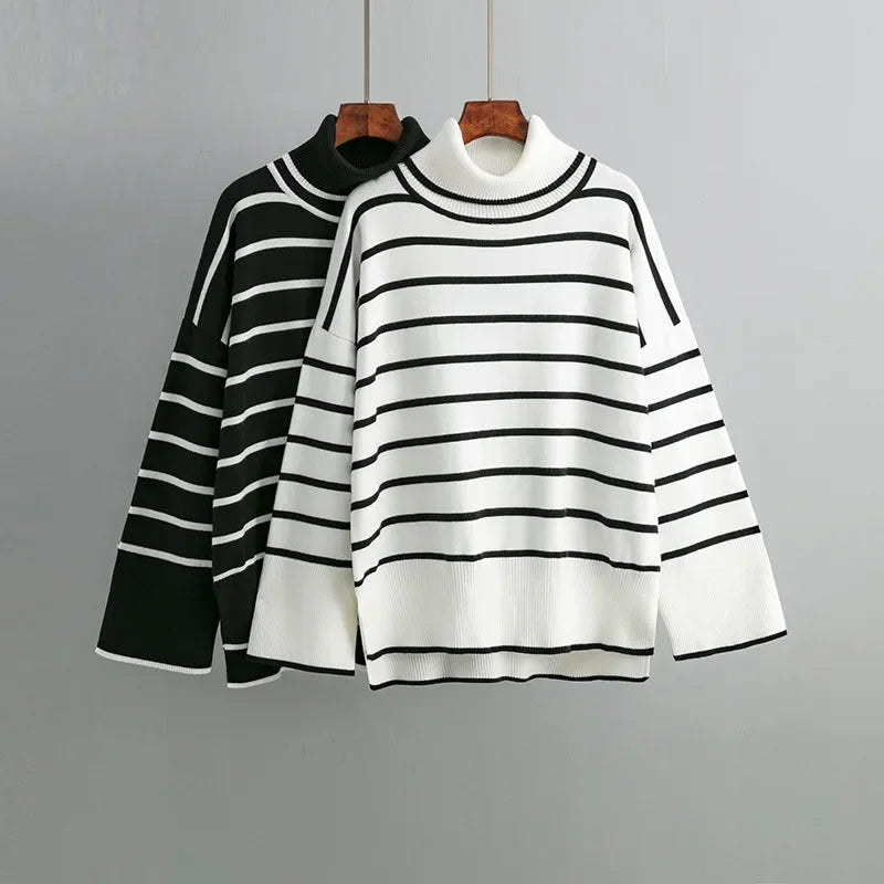 Belle Striped Turtleneck Sweater