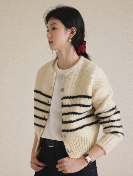 Tuesday Retro Stripe Knitted Cardigan