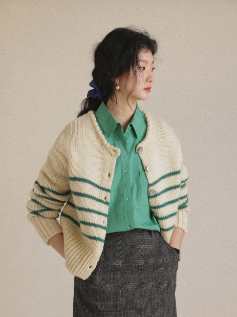 Tuesday Retro Stripe Knitted Cardigan