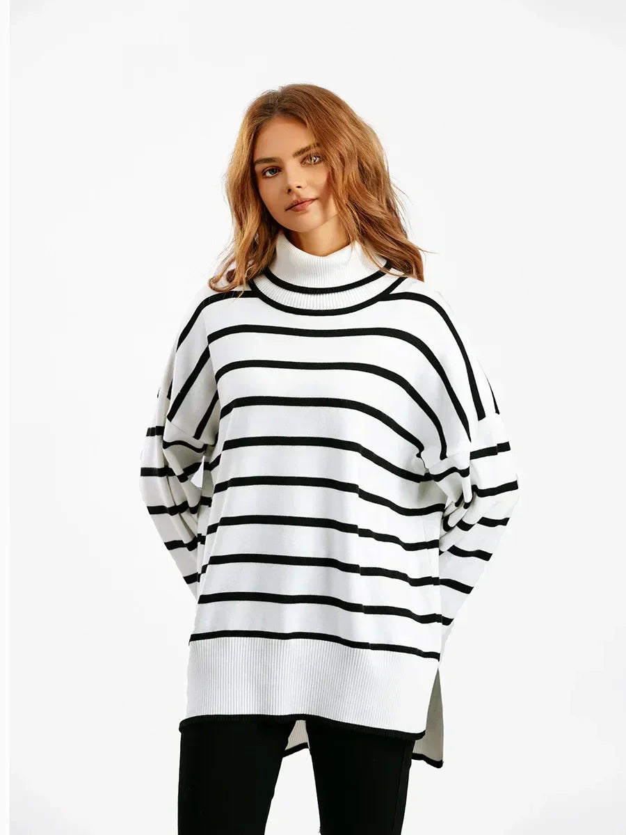 Belle Striped Turtleneck Sweater