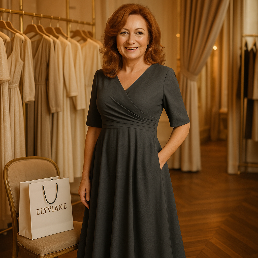 Jana | Stylowa sukienka midi z kieszeniami