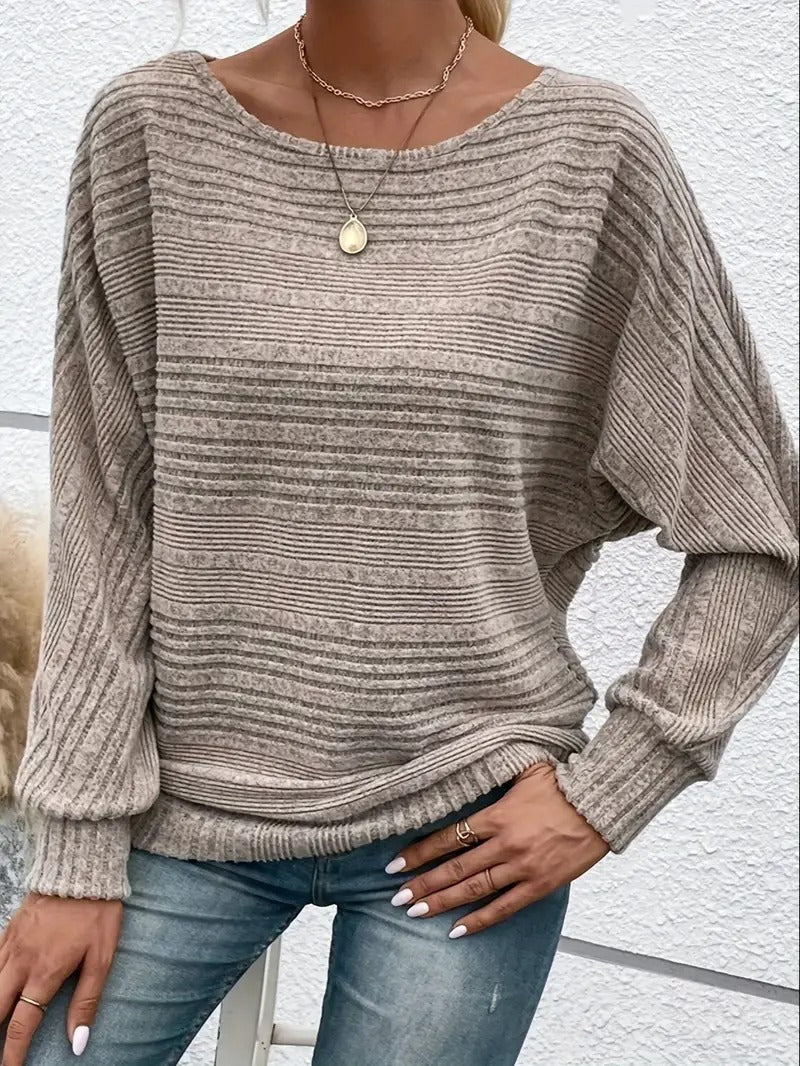 Moana - Casual Khaki Striped Sweater